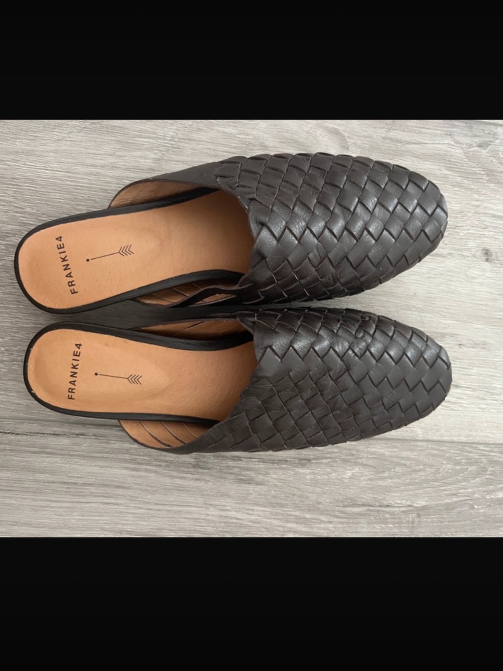 FRANKIE4 Woven Leather Slip-On Mules in Dark Brown 8 - Picture 2 of 5